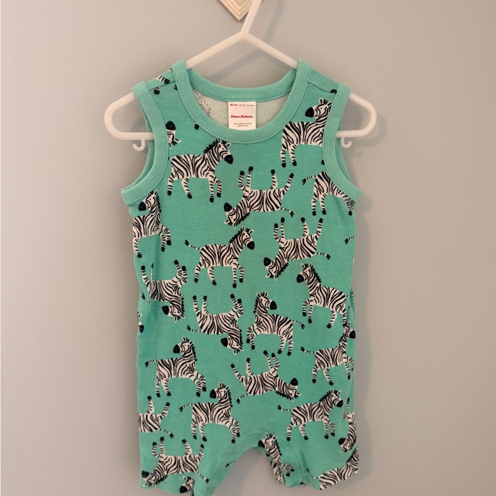 Hanna Andersson zebra Print Baby Romper